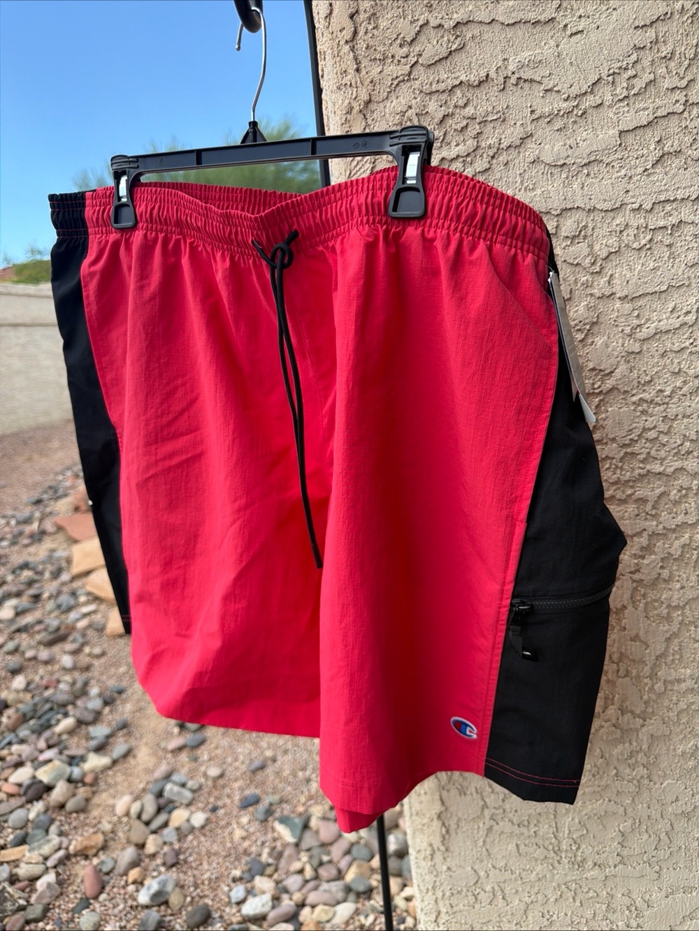 Champion 7-Inch Hybrid Activewear Shorts Men's XXL Red Stone/Black T5